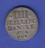 Dänemark 1764 4 Skilling Danske Prudentia Et Constantia, Gute Erhaltung !  - Denmark