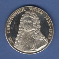 Große Neuzeitl. Medaille Sir Christopher Wren (1632-1723), St Pauls Cathedral - Sonstige & Ohne Zuordnung