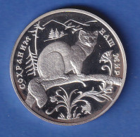 Russland 1994 Silbermünze 3 Rubel Zobel 34,6g  Ag900 - Russie