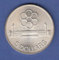 Singapur 1973 Silbermünze 5 Dollars Sevent Seap Games Nationalstadion  St - Other - Asia