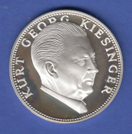 Kurt Georg Kiesinger, Edle Silbermedaille, 13,6g Ag925 - Ohne Zuordnung