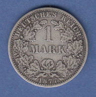 Deutsches Kaiserreich Silber-Kursmünze 1 Mark A 1877 - Altri & Non Classificati