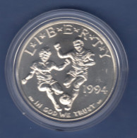 USA 1994 1$ Silber-Gedenkmünze FIFA Fussball-Weltmeisterschaft MS / Stg - Sonstige & Ohne Zuordnung