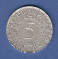 Bundesrepublik Kursmünze 5 Mark Silber-Adler 1961 J - Other & Unclassified