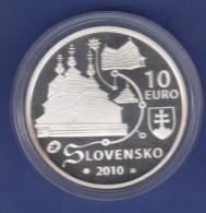 Slowakei 2010 Silbermünze 10 Euro Holzkirchen Karpaten  PP In Kapsel - Sonstige – Europa