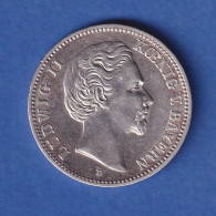 Dt. Kaiserreich Bayern Silbermünze Ludwig II 2 Mark 1876 D Sehr Schön-vorzüglich - Altri & Non Classificati