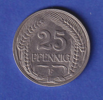 Deutsches Reich Kursmünze 25 Pfennig 1912 F Vz - Autres & Non Classés