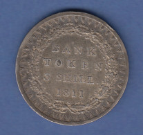 Silber-Münze England Großbritannien 1811 Georg III. 3 Shilling BANK TOKEN - Andere & Zonder Classificatie