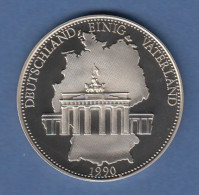 Medaille Deutschland Einig Vaterland: Brandenburger Tor 1990 CuNi 21,3g - Andere & Zonder Classificatie