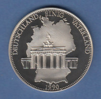 Medaille Deutschland Einig Vaterland: Brandenburger Tor 1990 CuNi 21,3g - Altri & Non Classificati