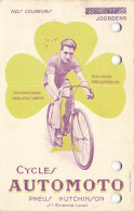 Cycles AUTOMOTO Pneus HUTCHINSON * Coureur Cycliste JOORDENS * CPA Publicitaire Ancienne Illustrateur - Werbepostkarten