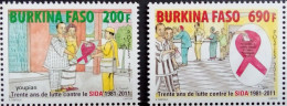 Burkina Faso 2011, 30 Yaers Fight Against AIDS, MNH Stamps Set - Burkina Faso (1984-...)