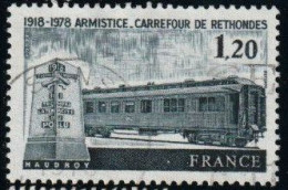 France 1978 Yv. N°2022 - Armistice à Rethondes - Oblitéré - Gebraucht