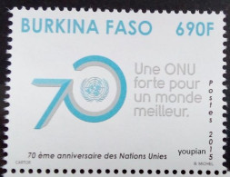 Burkina Faso 2015, 70 Years Of UNO, MNH Single Stamp - Burkina Faso (1984-...)