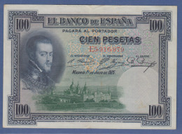 Banknote Spanien Cien (100) Pesetas Felipe II. 1925 - Andere & Zonder Classificatie