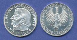 Bundesrepublik 5DM Silber-Gedenkmünze 1964, Johann Gottlieb Fichte - 5 Mark