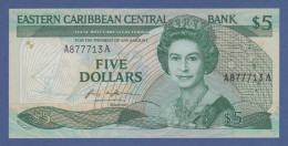 Banknote East Carribean Central Bank 5 Dollar # A877713A Kfr.  - Andere - Amerika