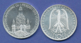 Bundesrepublik 10DM Silber-Gedenkmünze 1995, Frauenkirche Dresden  - 10 Marcos