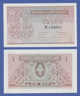 Laos 1970, Banknote Un Kip, Erhaltung Bankfrisch I  - Chine