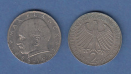 Bundesrepublik Kursmünze 2 Mark Max Planck 1967 D - Altri & Non Classificati