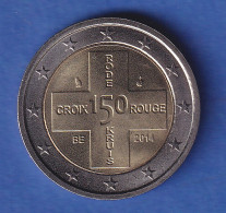 Belgien 2014 2-Euro-Sondermünze Rotes Kreuz Bankfr. Unzirk.  - Otros & Sin Clasificación