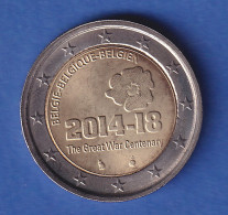 Belgien 2014 2-Euro-Sondermünze Erster Weltkrieg 1914-18 Bankfr. Unzirk.  - Sonstige & Ohne Zuordnung