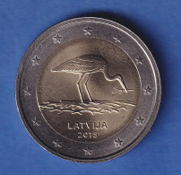 Lettland 2015 2-Euro-Sondermünze Schwarzstorch Bankfr. Unzirk.  - Lettland