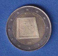 Malta 2015 2-Euro-Sondermünze Gedenktafel Bankfr. Unzirk.  - Malta