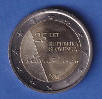 Slowenien 2016 2-Euro-Sondermünze 25 Jahre Unabhängigkeit Bankfr. Unzirk.  - Slovenia