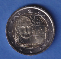 Italien 2020 2-Euro-Sondermünze Maria Montessori Bankfr. Unzirk.  - Autres & Non Classés