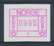 Norwegen Frama-ATM 1978, Aut.-Nr. 1 Besseres X-Papier, Wertstufe 0005 **  - Viñetas De Franqueo [ATM]