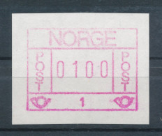 Norwegen Frama-ATM 1978, Aut.-Nr. 1 Besseres X-Papier, Wertstufe 0100 **  - Viñetas De Franqueo [ATM]