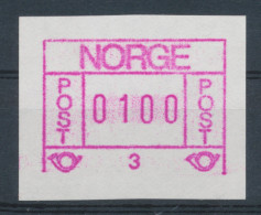 Norwegen Frama-ATM 1978, Aut.-Nr. 3 Besseres X-Papier, Wertstufe 0100 **  - Viñetas De Franqueo [ATM]