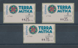 Spanien ATM, Terra Mítica, Druck Epelsa, Mi.-Nr. 48.1  Satz 25-35-70 ** - Unused Stamps
