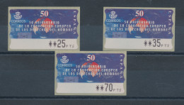 Spanien ATM, Menschenrechts-Konv., Druck Epelsa, Mi.-Nr. 49.1  Satz 25-35-70 ** - Unused Stamps