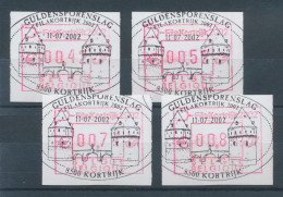 Belgien FRAMA Sonder-ATM FilaKortrijk 2002, Satz 42-52-74-84 €-Cent ET-O - Andere & Zonder Classificatie