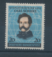 Bundesrepublik 1952, Landung Von Carl Schurz In Amerika, Mi.-Nr. 155 ** - Nuovi