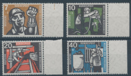 Bundesrepublik 1957, Wohlfahrt: Kohlebergbau, Mi.-Nr. 270-73 ** Vom Seitenrand - Unused Stamps