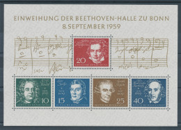 Bundesrepublik 1959, Beethovenblock,  Mi.-Nr. Block 2  **  - Unused Stamps