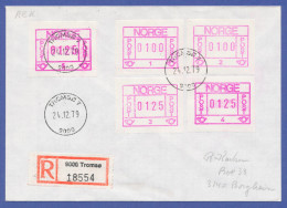 Norwegen Frama-ATM 1978, R-Brief Mit 5 ATM Aller Aut.-Nr. 1-5, O Tromsö - Viñetas De Franqueo [ATM]