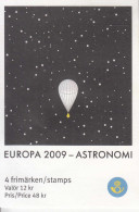 2009 Sweden Astronomy Europa Space Complete Booklet Of 4 MNH @ BELOW FACE VALUE - Nuovi