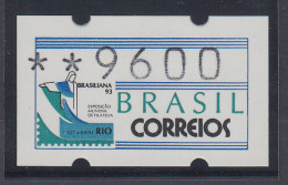 Brasilien ATM BRASILIANA'93, Mi.-Nr. 5, Wertstufe 9600 Cr. ** - Automatenmarken (Frama)