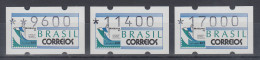 Brasilien ATM BRASILIANA'93, Mi.-Nr. 5, Satz 9600-11400-17000 ** - Frankeervignetten (Frama)