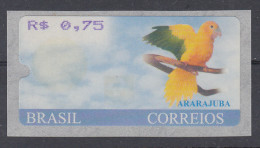 Brasilien ATM Ararajuba, Mi.-Nr. 8, Einzelwert R$ 0,75 ** - Franking Labels