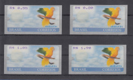 Brasilien ATM Ararajuba, Mi.-Nr. 8, Satz 4 Werte 55-80-105-190 ** - Vignettes D'affranchissement (Frama)
