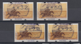 Portugal Klüssendorf ATM Postreiter Satz 32-60-70-95 Mit ET-O 5.9.1990 - Vignette [ATM]
