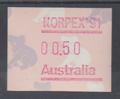 Australien Frama-ATM Koala, Sonderausgabe NORPEX `91 ** - Viñetas De Franqueo [ATM]