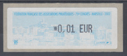 Frankreich LISA-ATM Stadtansicht Marseille, 2002, Wert 0,01 EUR ** - Altri & Non Classificati