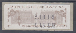 Frankreich LISA-ATM Frühlingssalon Nancy, 2001, Wert 3,00 FRF / 0,46 EUR ** - Andere & Zonder Classificatie