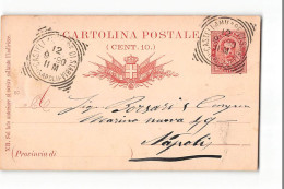 16267 01  CARTOLINA POSTALE CASTELLAMMARE DI STABIA X NAPOLI  1890 - Entero Postal